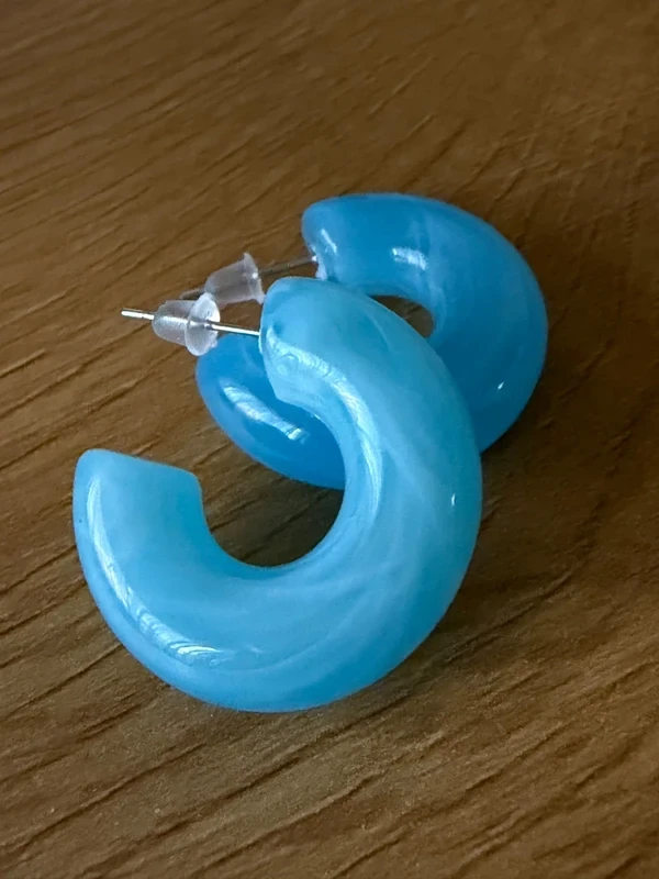 Blue hoop earrings – photo 3